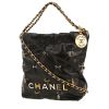 Chanel  22 mini  shoulder bag  in black leather - 00pp thumbnail