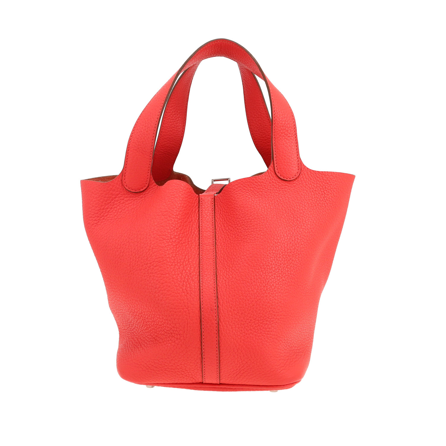 Bolso de mano Hermès Picotin 22 cm en cuero togo rosa Jaipur - Detail D4