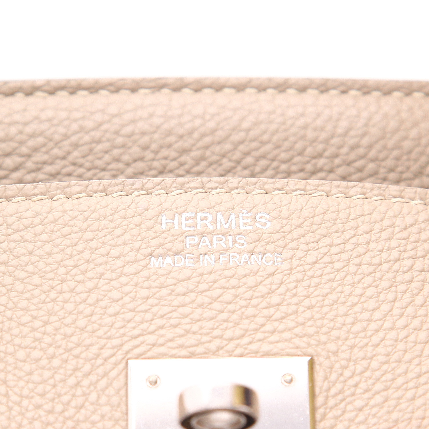 Sac à main Hermès  Birkin 35 cm en cuir togo gris-tourterelle - Detail D2