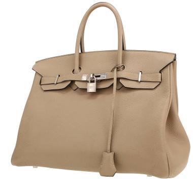 Sac à main Hermès  Birkin 35 cm en cuir togo gris-tourterelle