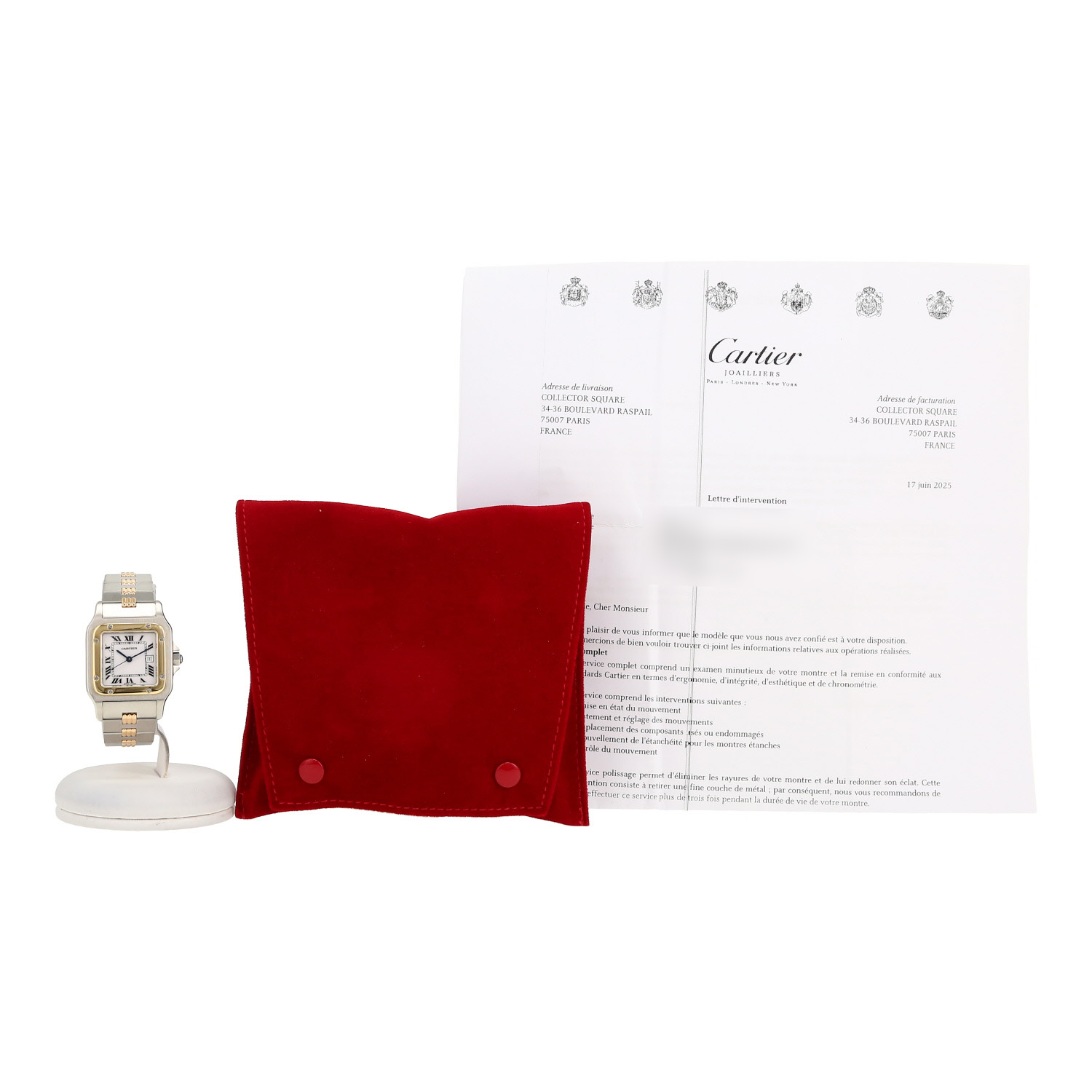 Cartier Santos  medium model  in gold and stainless steel Ref: Cartier - 2961  Circa 1990 - Detail D2