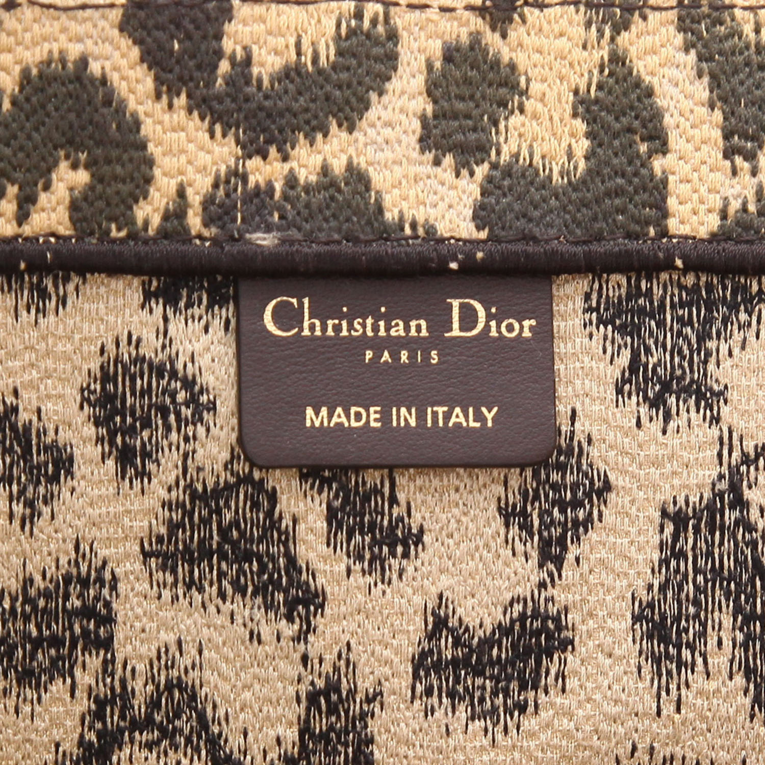 Shopping bag Dior  Book Tote in tela beige e nera - Detail D2
