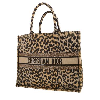 Dior  Book Tote shopping bag  in beige and black canvas