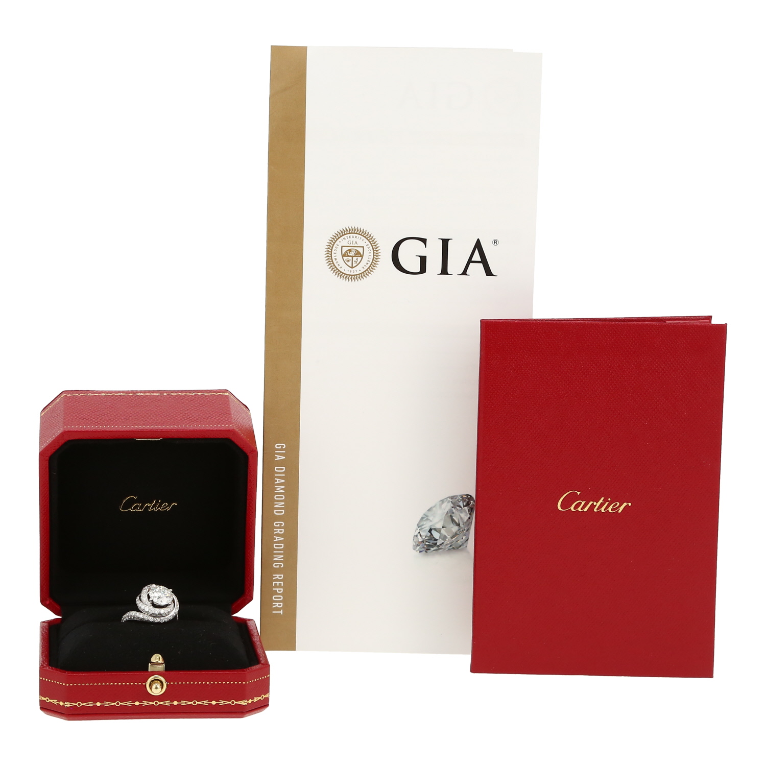 Anello Cartier Trinity Ruban in platino e diamanti - Detail D2