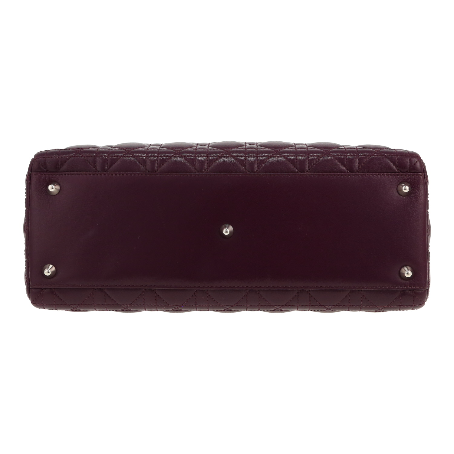 Dior  Lady Dior handbag  in purple leather cannage - Detail D1