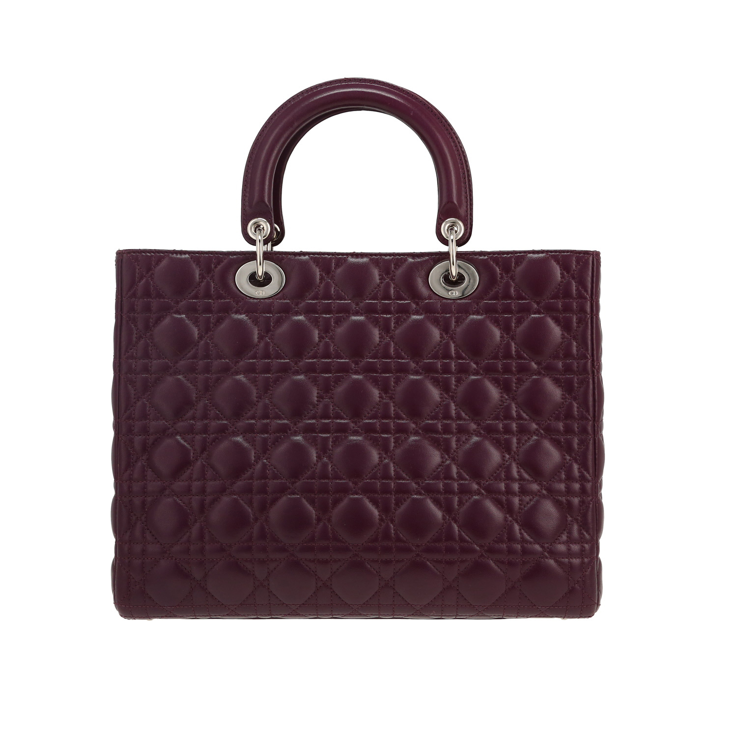Sac à main Dior Lady Dior en cuir cannage violet - Detail D4