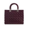 EAG9663 Sac à main Dior  Lady Dior en cuir cannage violet - Detail D4 thumbnail