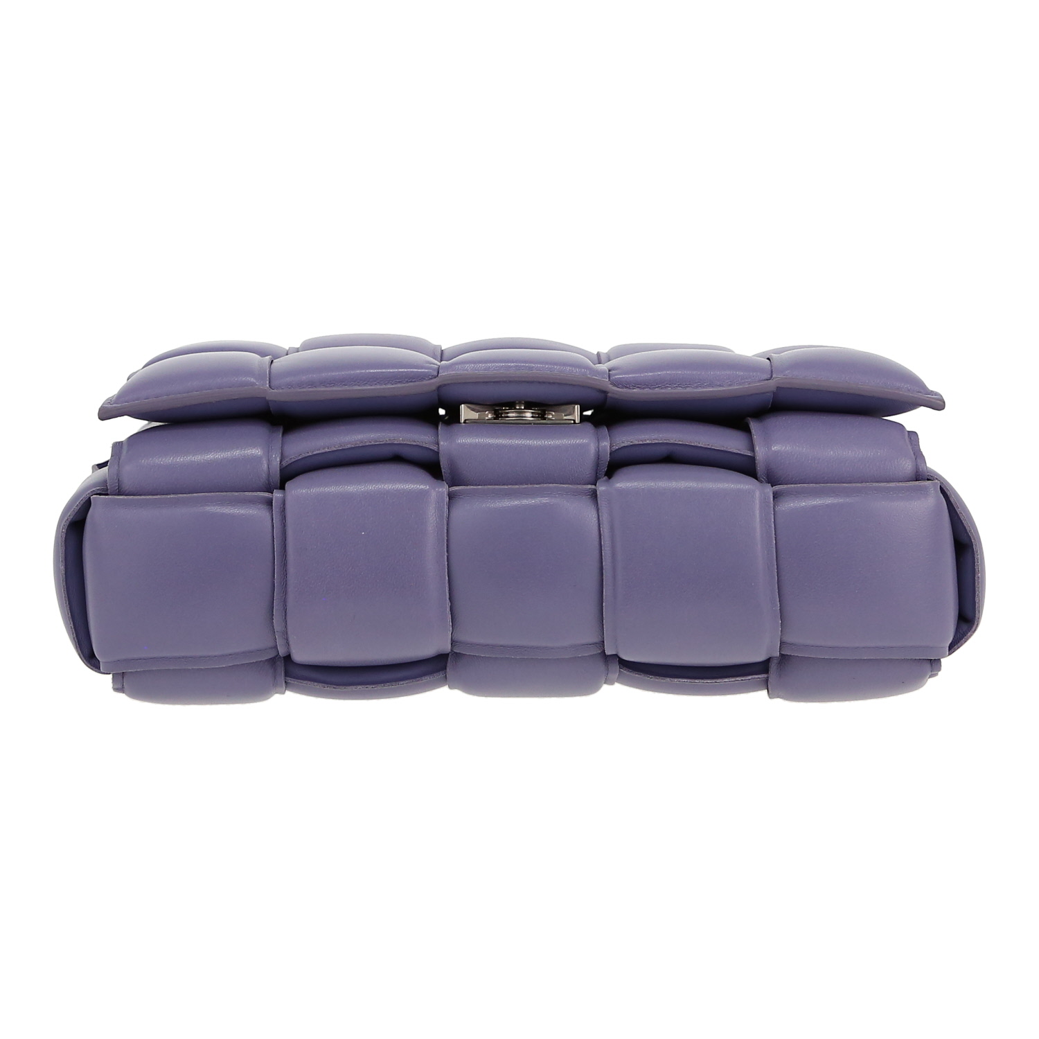 Borsa a tracolla Bottega Veneta Cassette in pelle intrecciata viola lilla - Detail D1