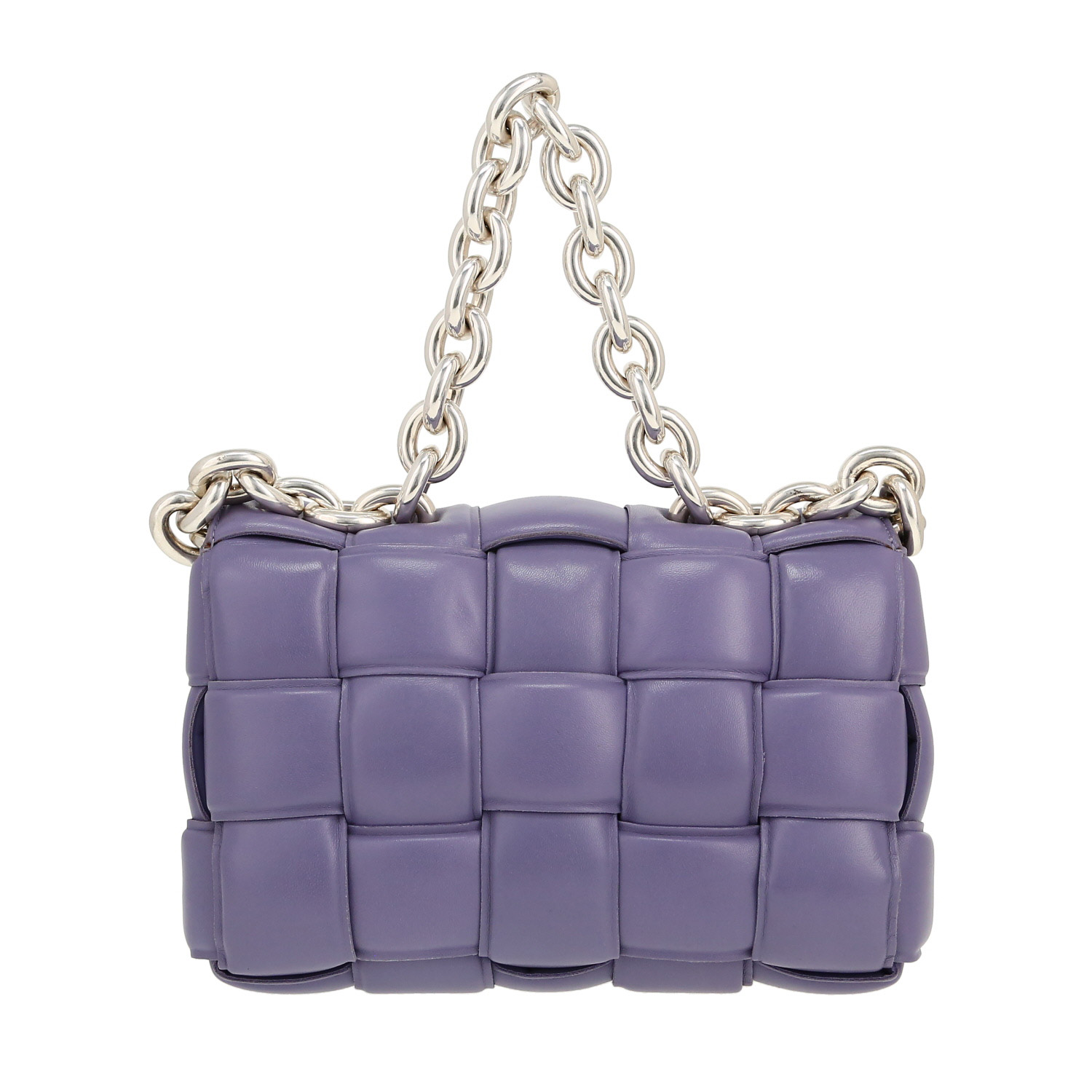 Bolso bandolera Bottega Veneta  Cassette en cuero intrecciato color lila - Detail D4