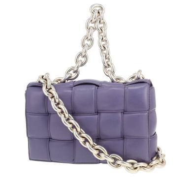 Borsa a tracolla Bottega Veneta  Cassette in pelle intrecciata viola lilla