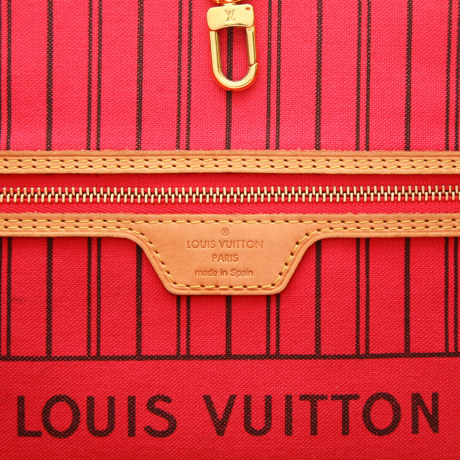 Louis Vuitton Neverfull Editions Limitées medium model shopping bag in brown monogram canvas and natural leather - Detail D2
