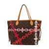 Sac cabas Louis Vuitton  Neverfull Editions Limitées moyen modèle  en toile monogram marron et cuir naturel - Detail D4 thumbnail