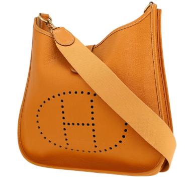 Bolso bandolera Hermès  Evelyne en cuero Ardenne color oro