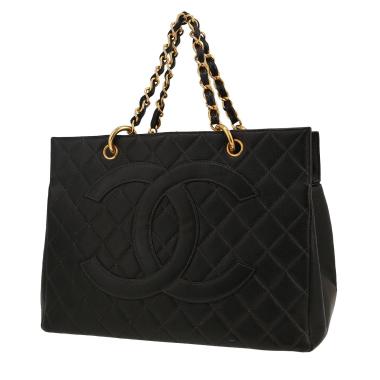 Sac à main Chanel  Shopping GST en cuir grainé matelassé noir