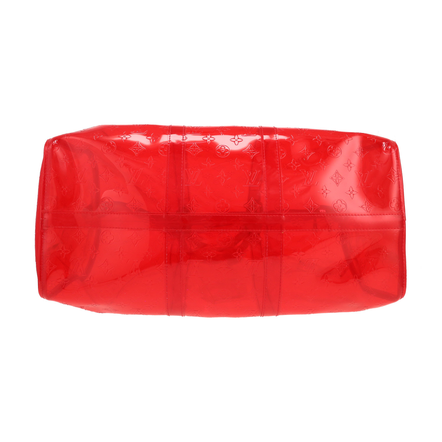 Borsa da viaggio Louis Vuitton  Keepall Editions Limitées in PVC rosso - Detail D1