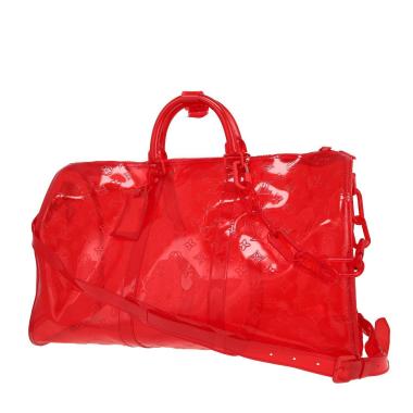 EAH0131 Louis Vuitton  Keepall Editions Limitées travel bag  in red vinyl
