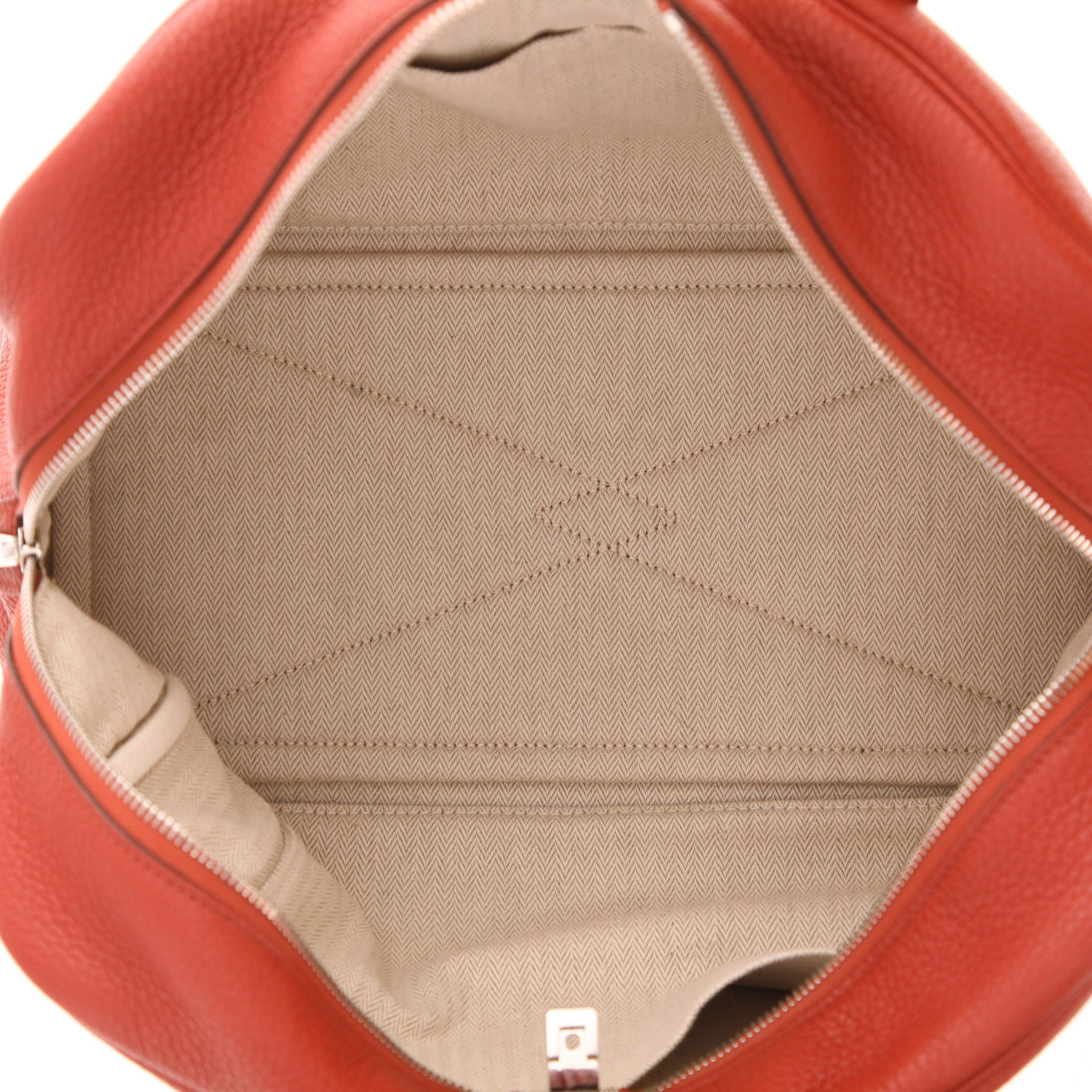 Bolso de mano Hermès  Victoria en cuero togo rojo - Detail D3