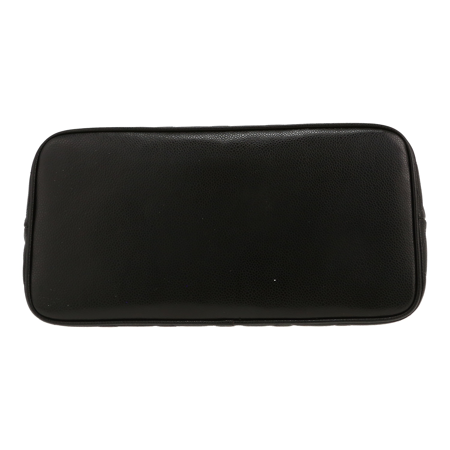 Chanel Medaillon handbag in black quilted grained leather - Detail D1