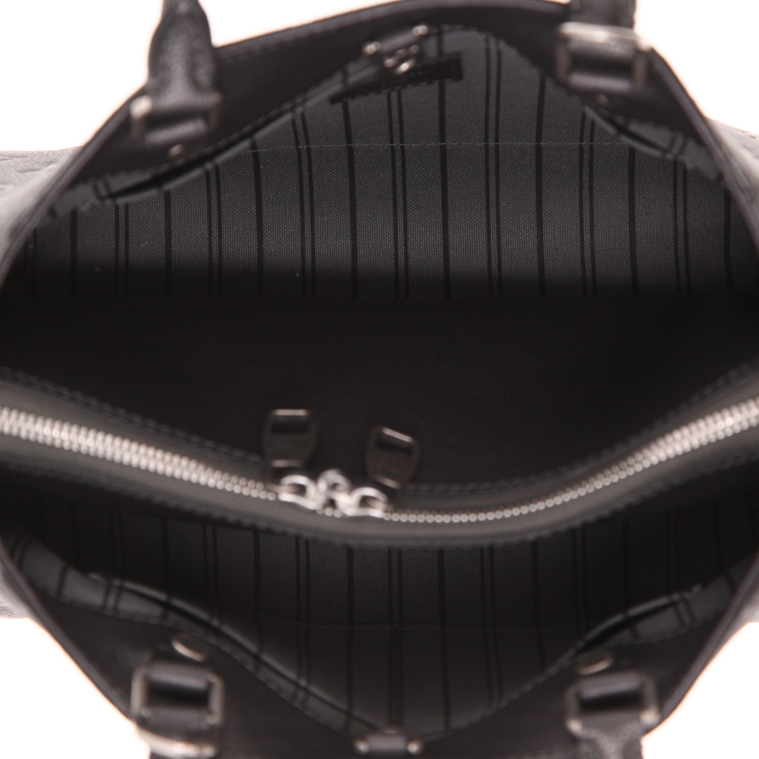 Louis Vuitton Montaigne BB handbag in anthracite grey empreinte monogram leather - Detail D3