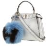 Borsa Fendi  Peekaboo mini  in pelle martellata argentata - 00pp thumbnail