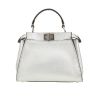 Borsa Fendi  Peekaboo mini  in pelle martellata argentata - Detail D4 thumbnail