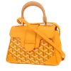 Bolso de mano Goyard  Saigon mini  en tela Goyardine amarilla y cuero amarillo - 00pp thumbnail