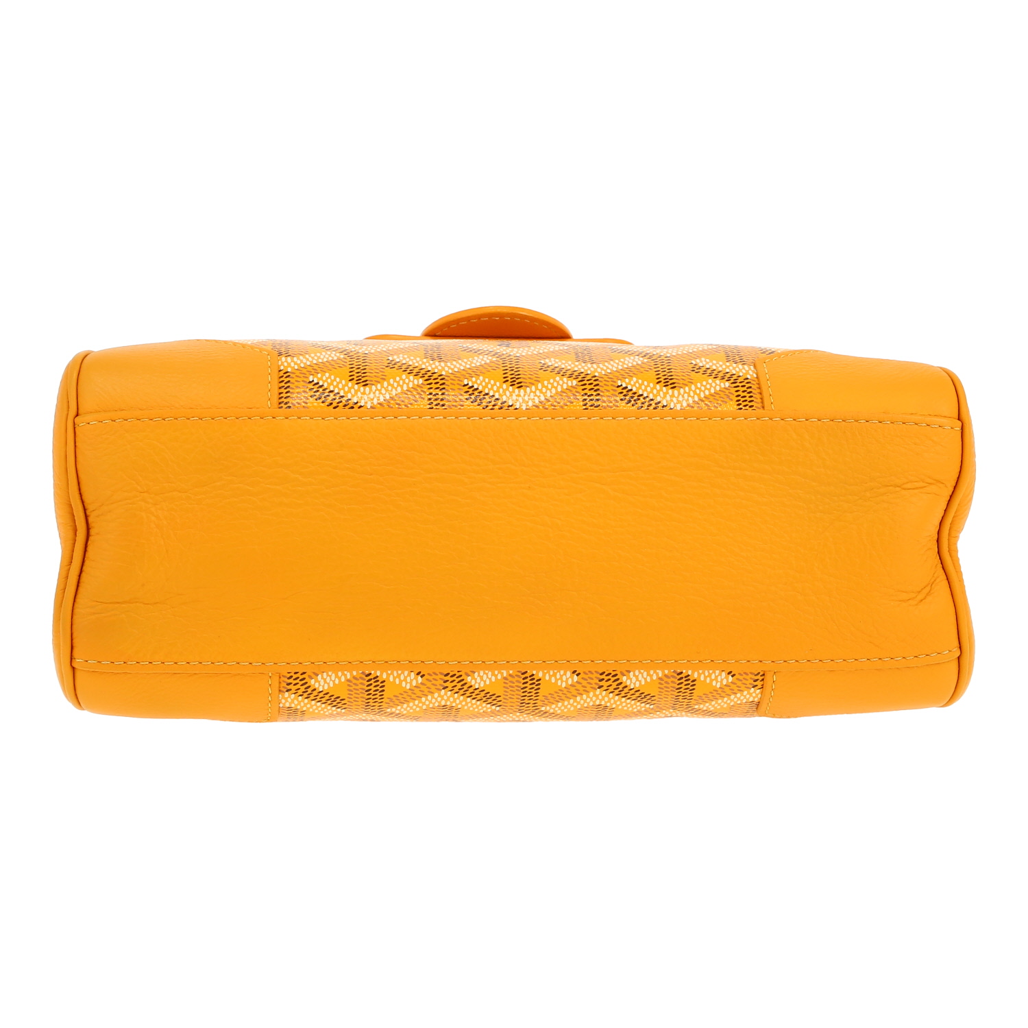 Sac à main Goyard  Saigon mini  en toile Goyardine jaune et cuir jaune - Detail D1