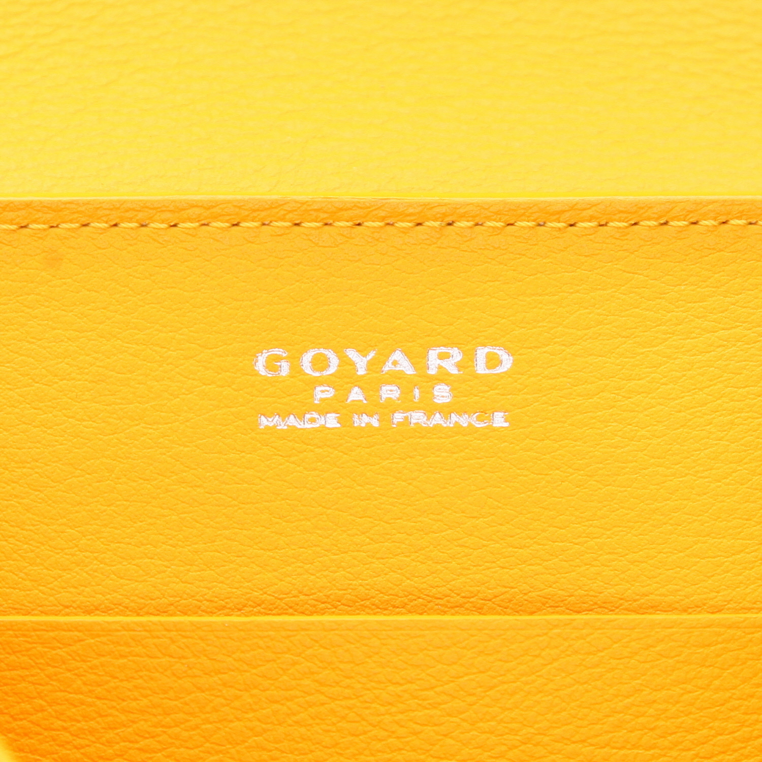 Sac à main Goyard  Saigon mini  en toile Goyardine jaune et cuir jaune - Detail D2