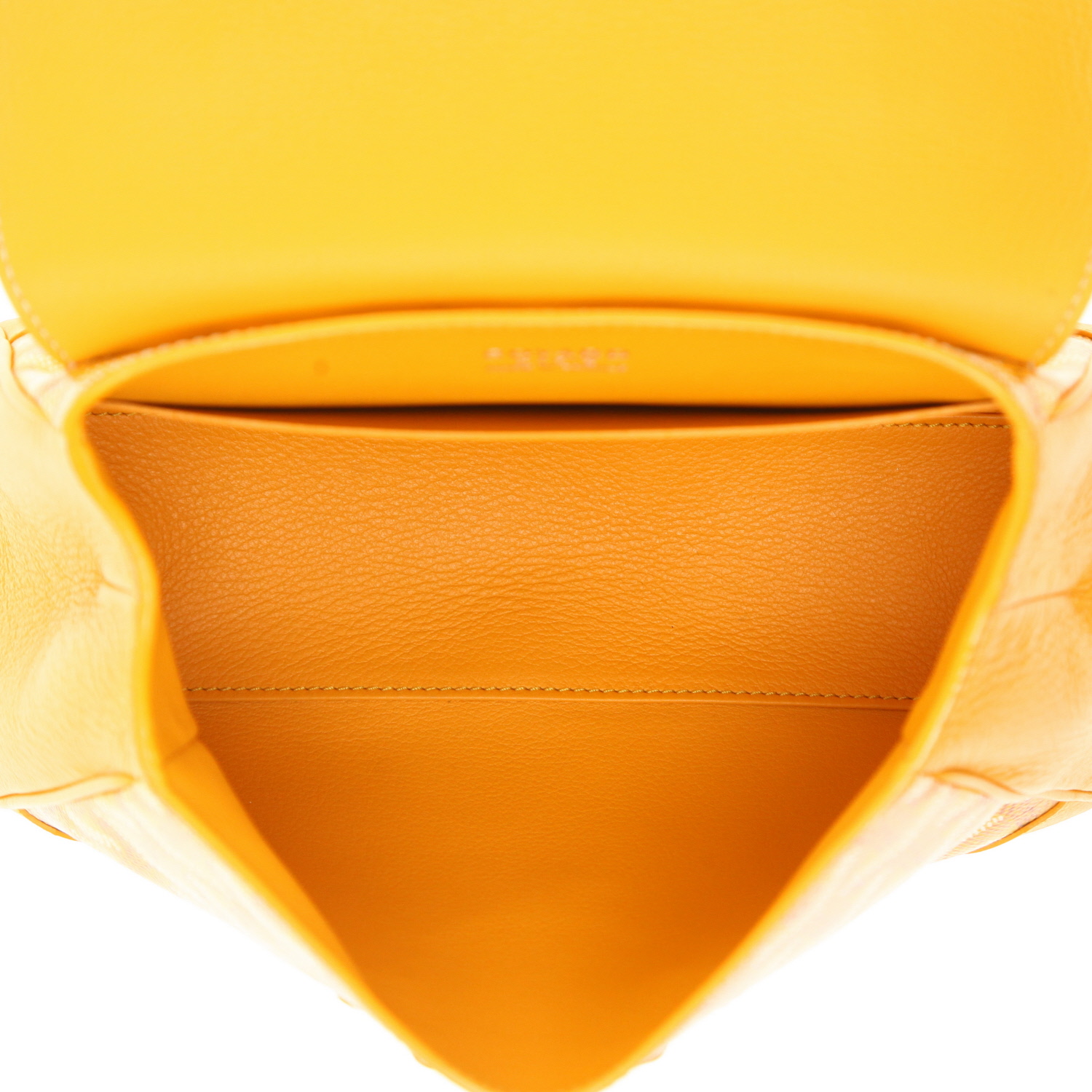 Goyard  Saigon mini  handbag  in yellow Goyard canvas  and yellow leather - Detail D3