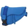 Dior  Saddle shoulder bag  in blue grained leather - 00pp thumbnail