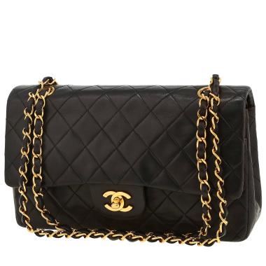 Bolso de mano Chanel  Timeless Classic en cuero acolchado negro