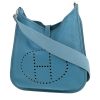 Sac bandoulière Hermès  Evelyne en cuir togo bleu-jean - 00pp thumbnail