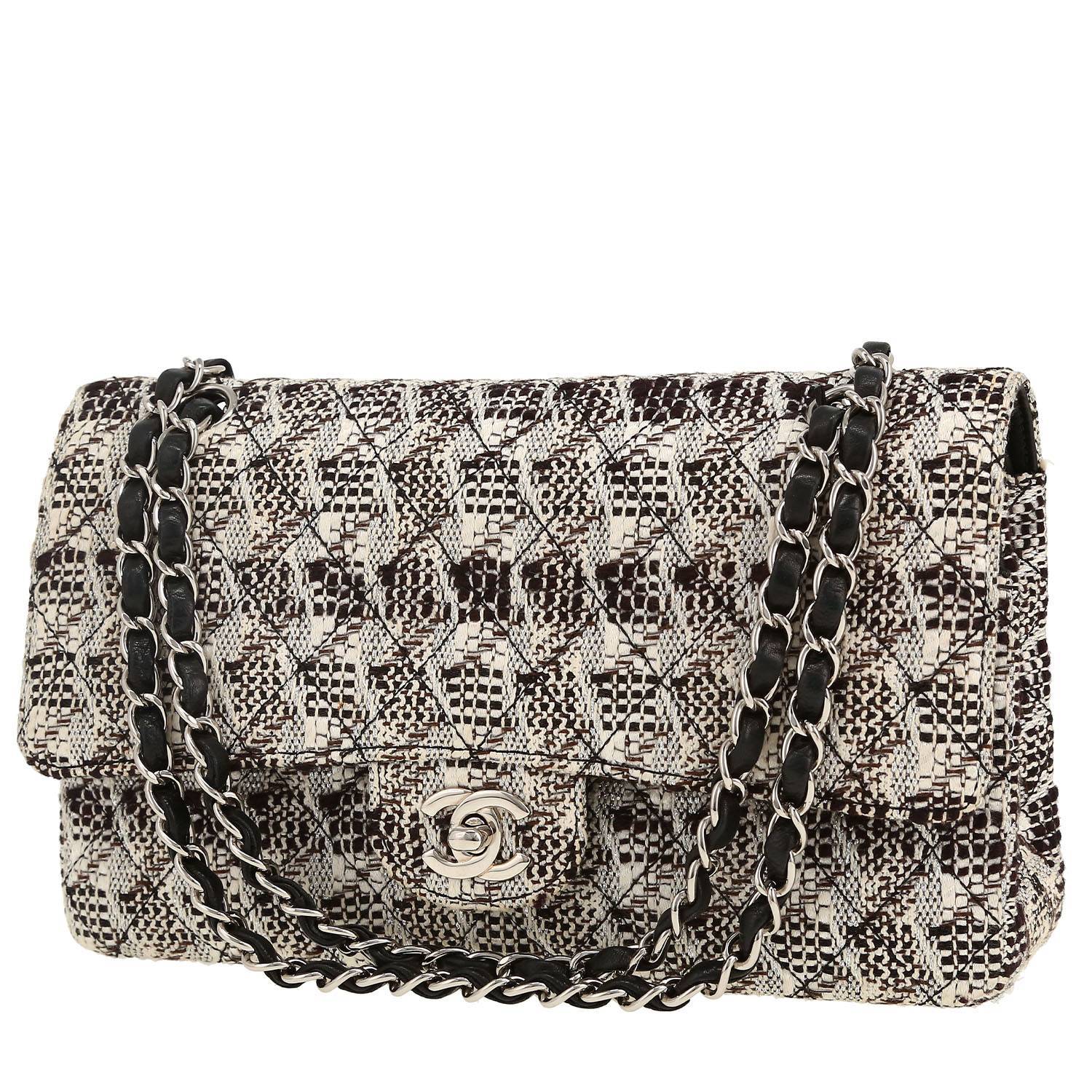Sac Chanel Timeless Classic Tweed Noir Blanc Occasion Sac Chanel Timeless Classic Tweed Noir Blanc Occasion