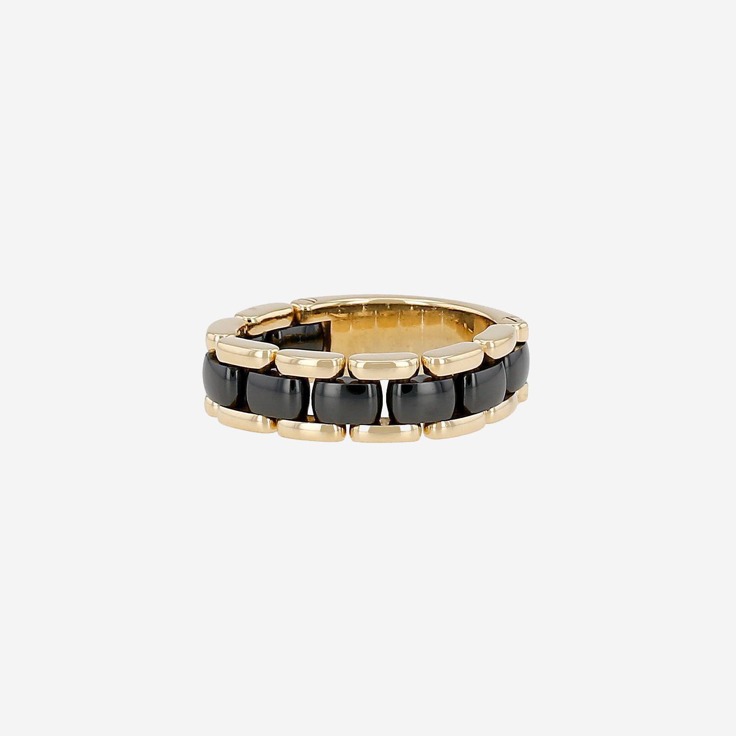 Flexible Chanel Ultra medium model ring in yellow gold and ceramic