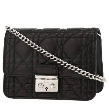 Borsa a tracolla Dior  Miss Dior modello piccolo  in pelle cannage nera