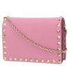 Borsa a tracolla Valentino Garavani  Rockstud in pelle rosa - 00pp thumbnail