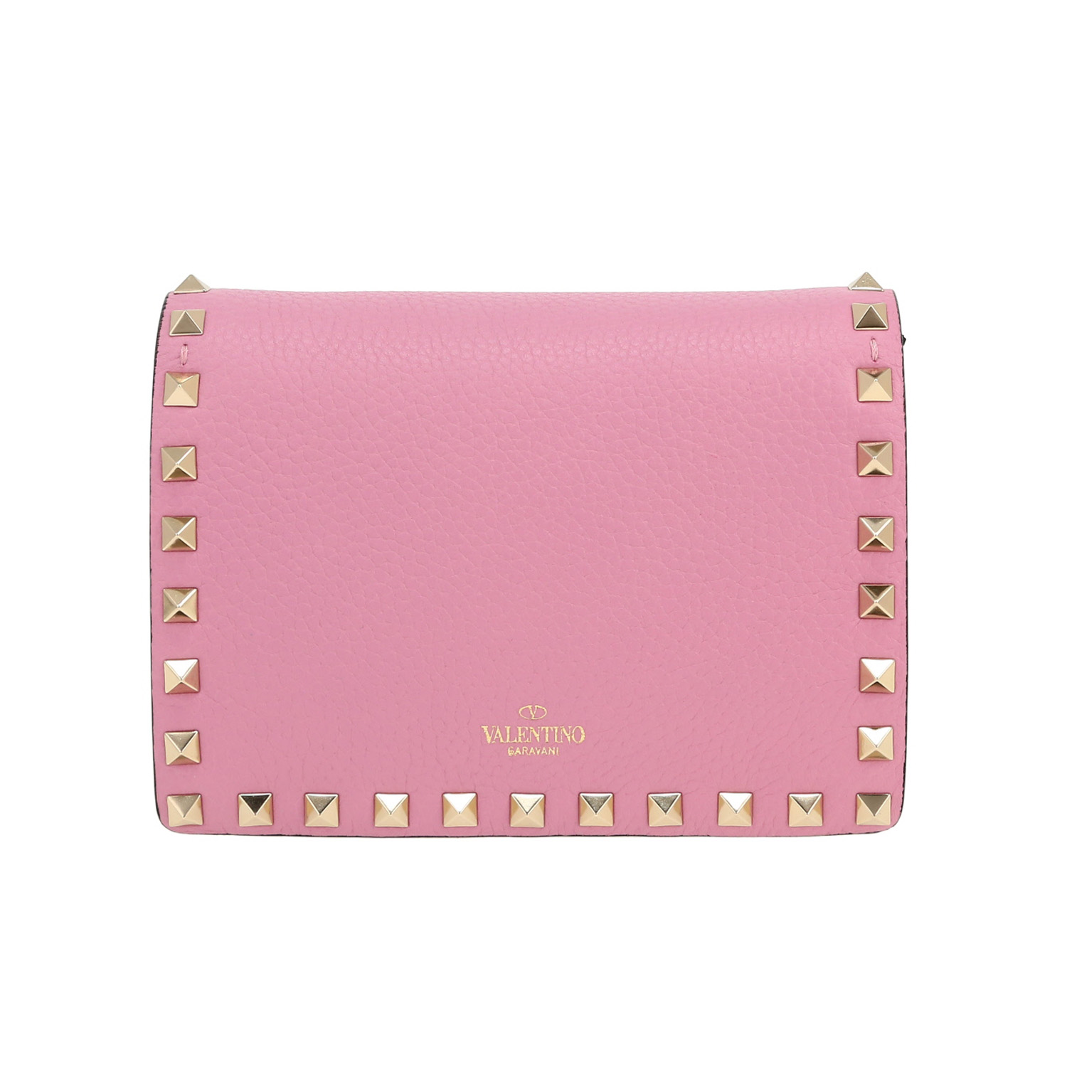 Valentino Garavani Rockstud shoulder bag in pink leather - Detail D4