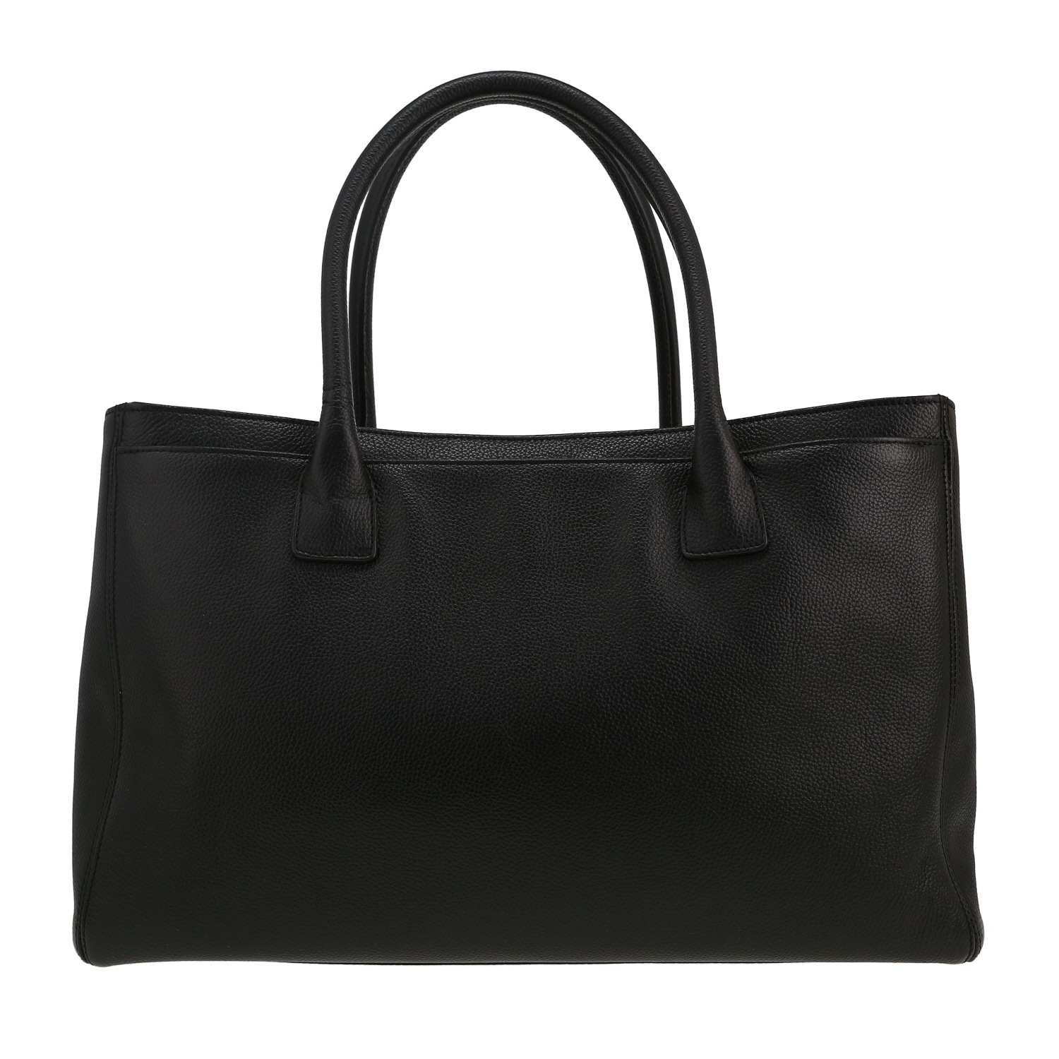Sac à main Chanel Executive en cuir grainé noir - Detail D5