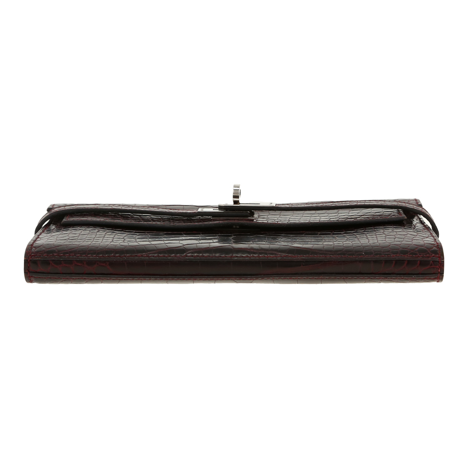 Hermès Kelly wallet wallet in purple alligator - Detail D1