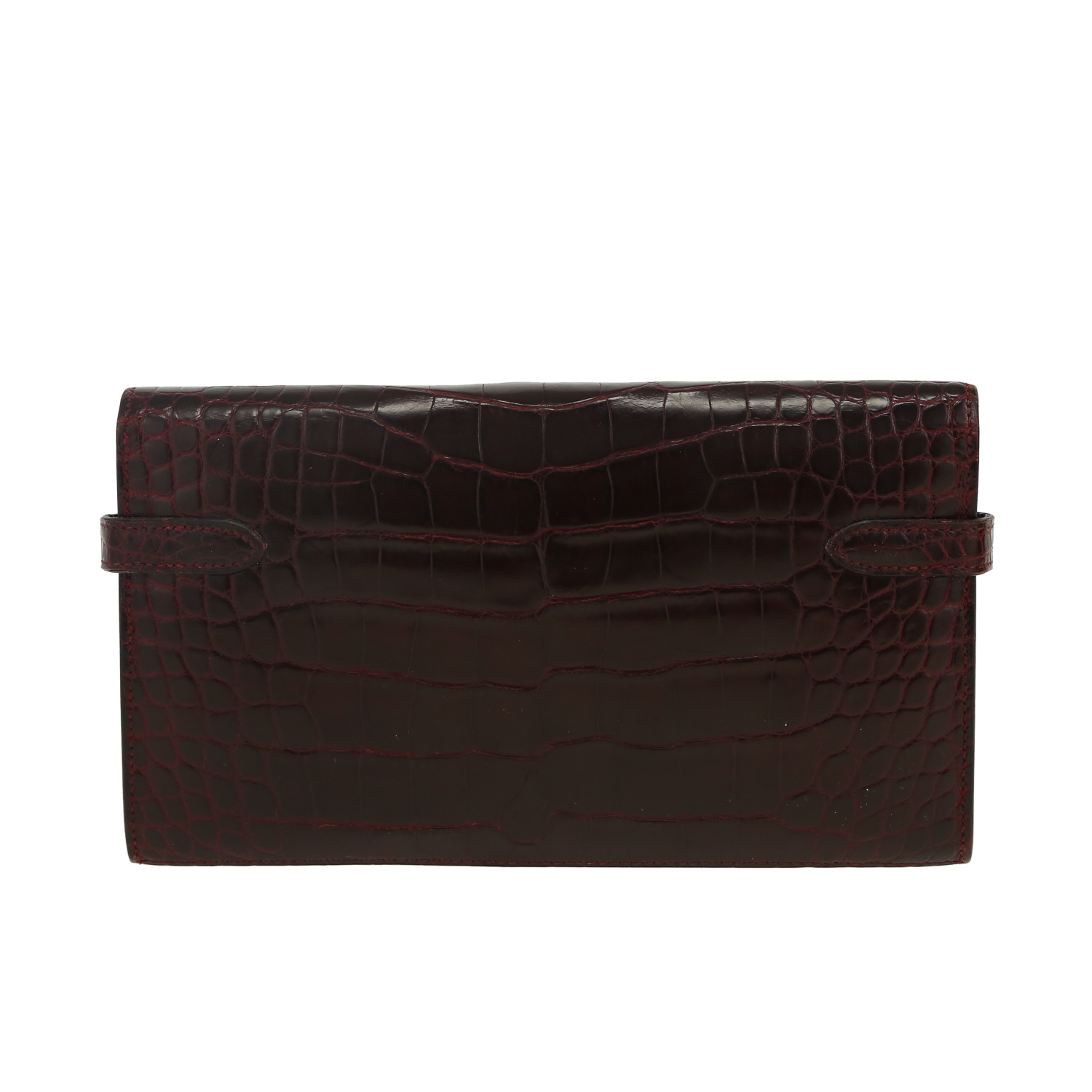 Portefeuille Hermès  Kelly wallet en alligator prune - Detail D4