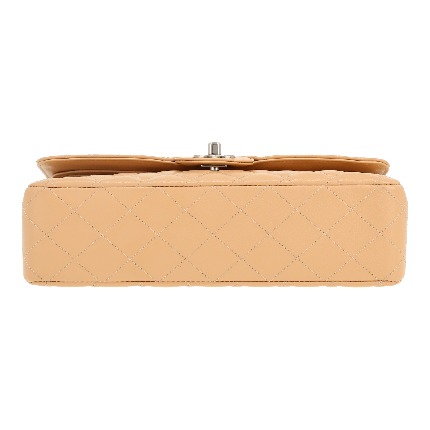 Sac à main Chanel  Timeless Classic en cuir grainé matelassé beige - Detail D1