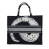 Sac cabas Dior  Book Tote en toile bleu-marine et blanche - Detail D4 thumbnail