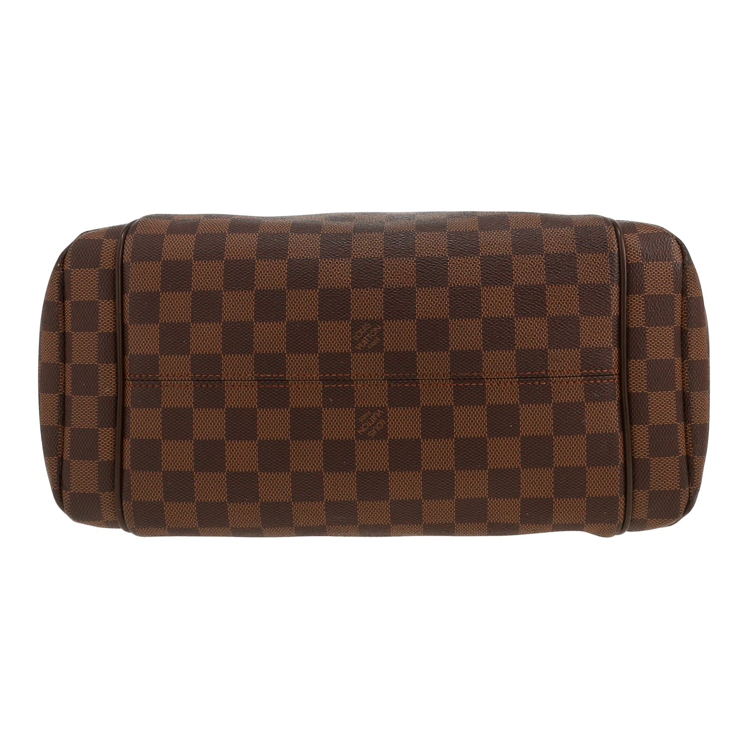 Louis Vuitton  Totally handbag  in ebene damier canvas  and brown leather - Detail D1