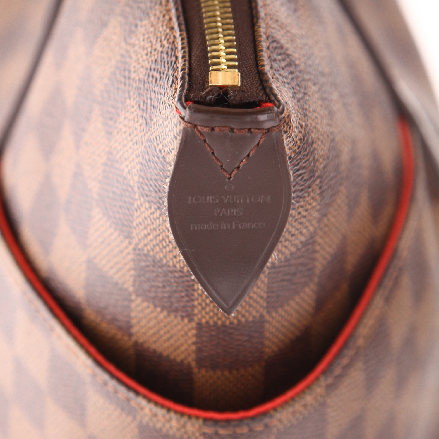 Borsa Louis Vuitton  Totally in tela a scacchi ebana e pelle marrone - Detail D2