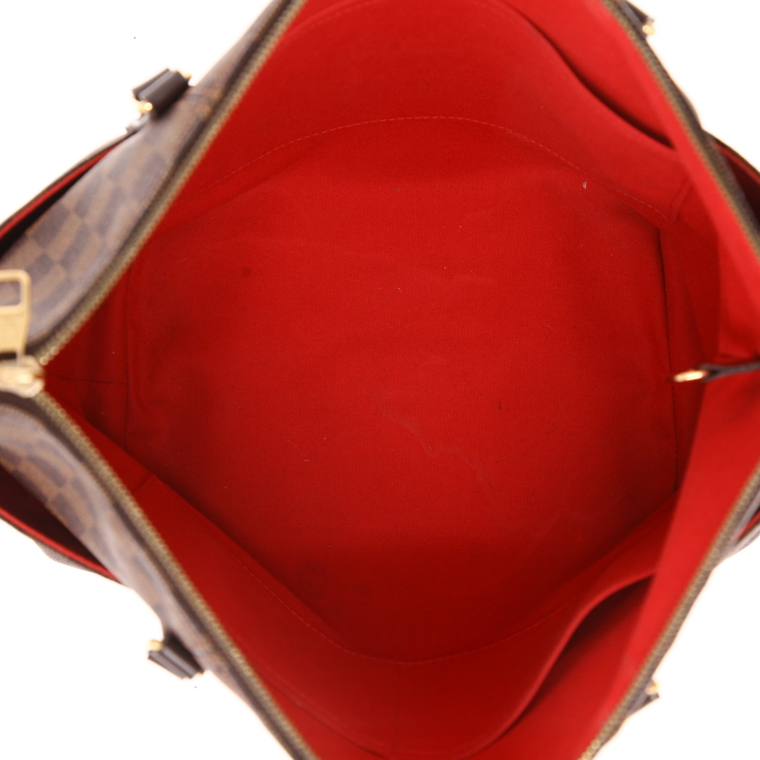 Bolso de mano Louis Vuitton  Totally en lona a cuadros ébano y cuero marrón - Detail D3