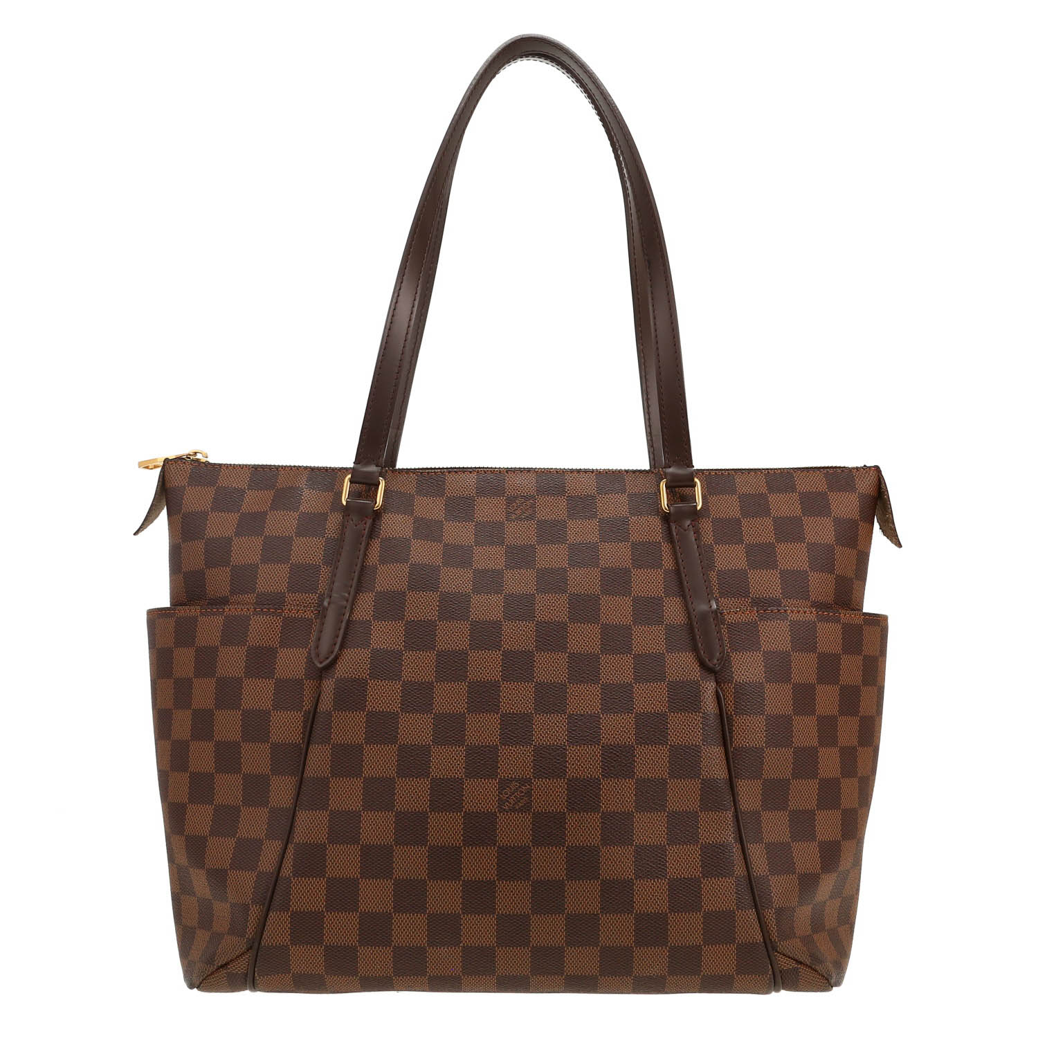 Borsa Louis Vuitton  Totally in tela a scacchi ebana e pelle marrone - Detail D4