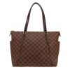Louis Vuitton  Totally handbag  in ebene damier canvas  and brown leather - Detail D4 thumbnail