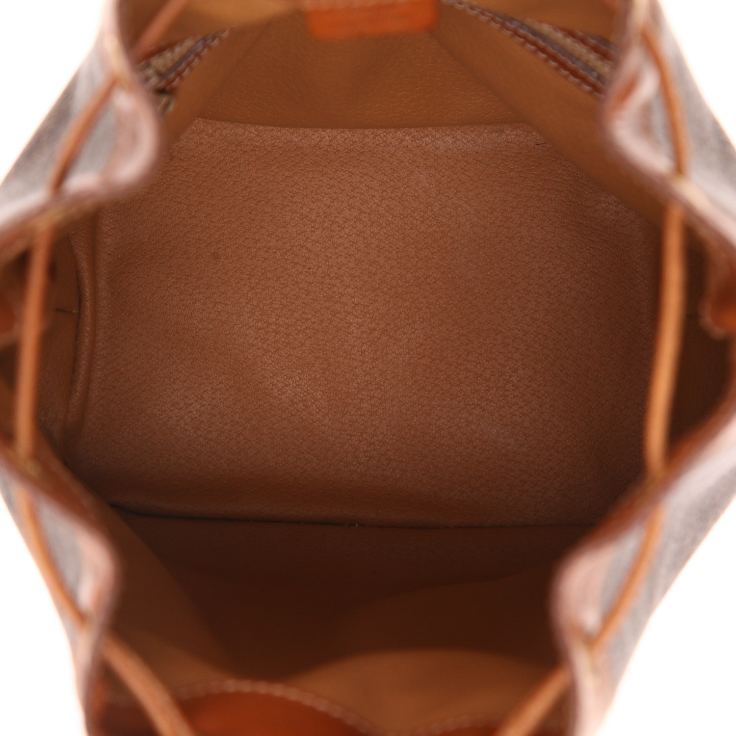 Bolso de mano Celine en tejido "Triomphe" marrón y cuero marrón - Detail D3