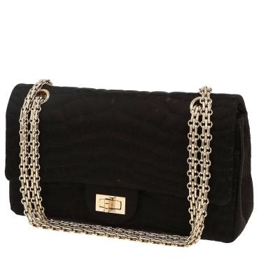 Chanel  Chanel 2.55 shoulder bag  in black satin