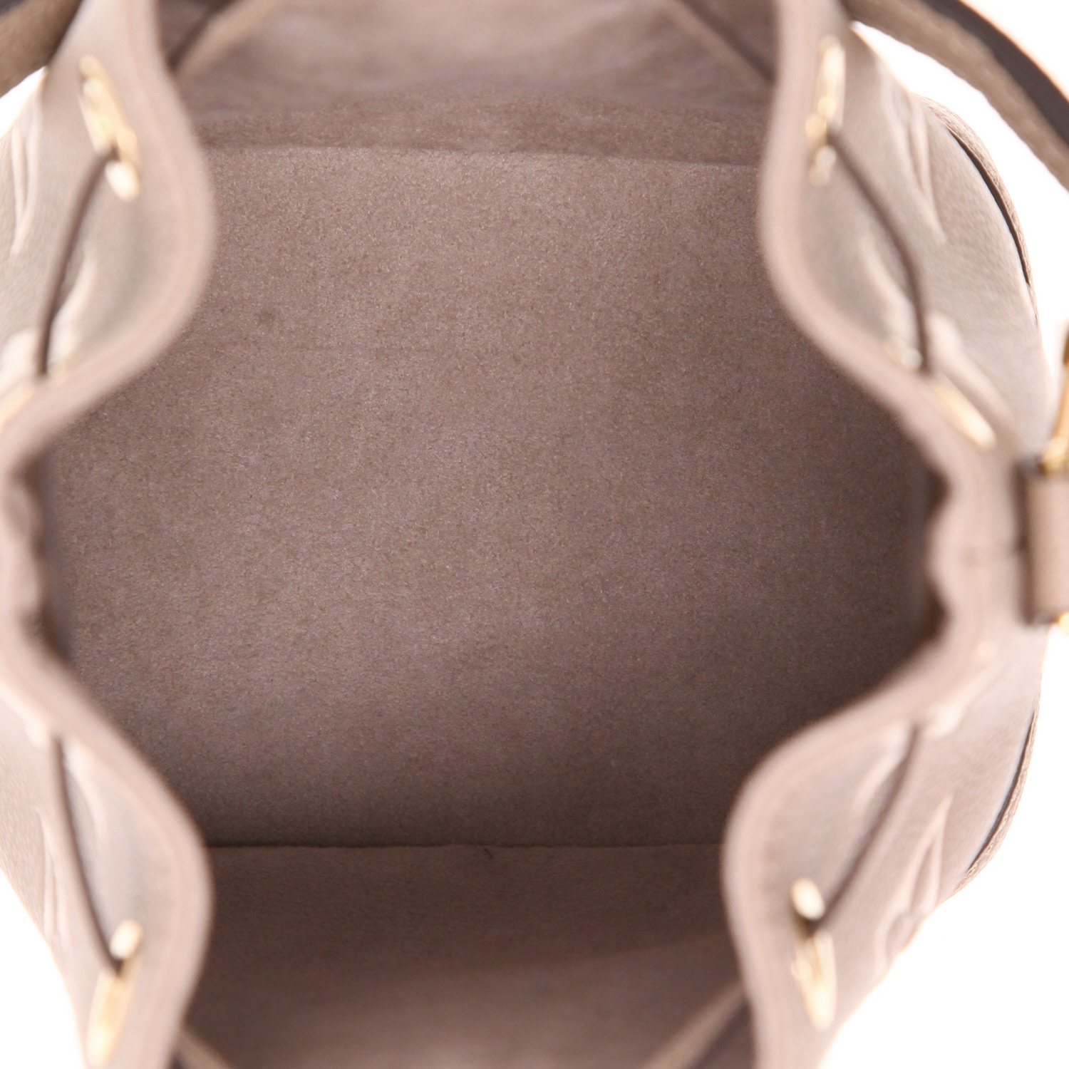 Louis Vuitton  Noe Nano shoulder bag  in brown and beige monogram leather - Detail D3